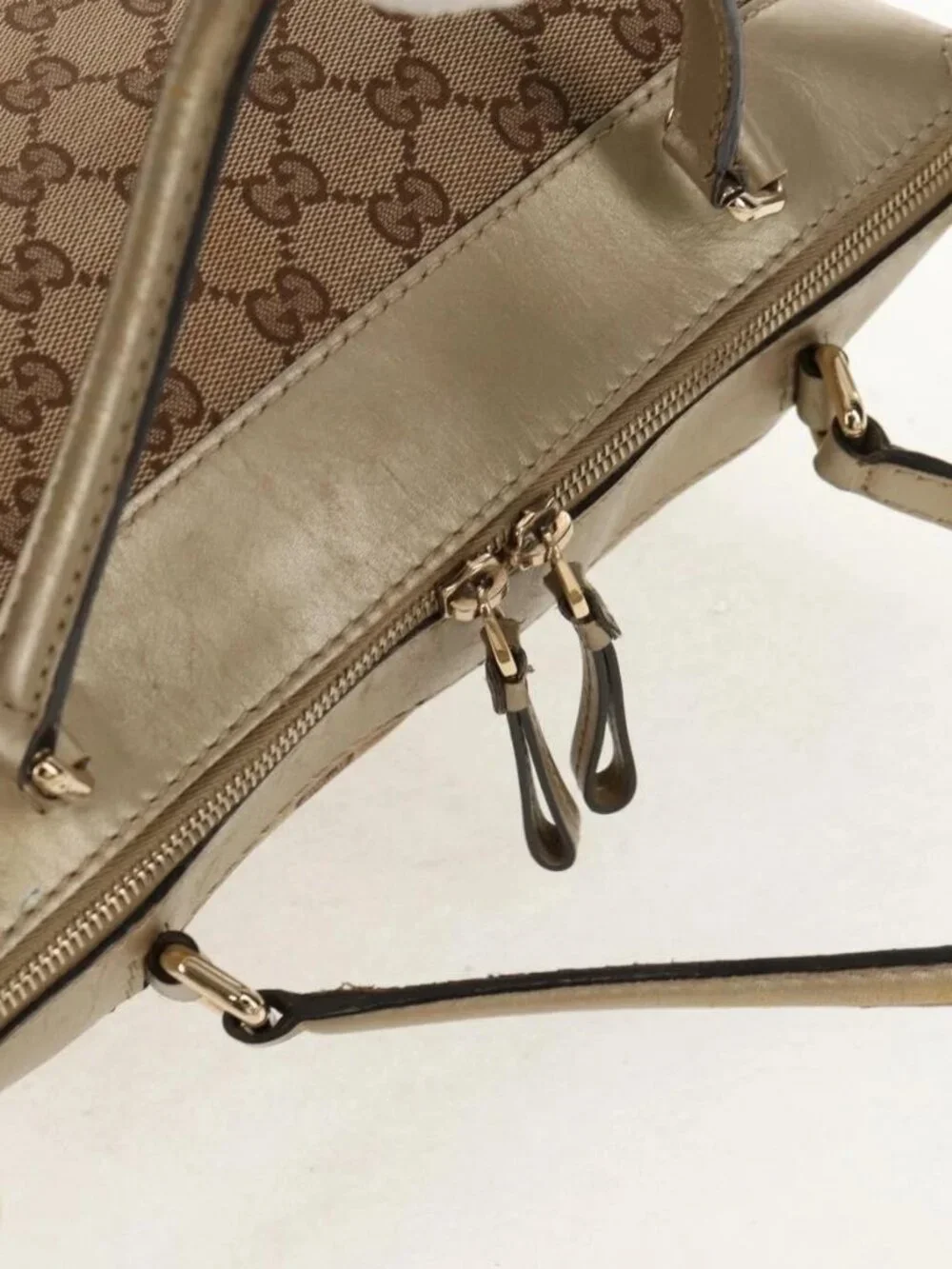 GUCCI GG Canvas Hand Bag 2way Beige Gold 269894 Auth 158077 - Picture 7 of 16